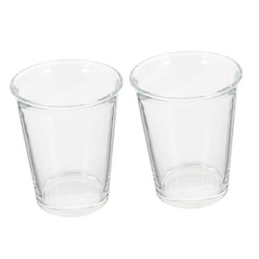 Imagem de FIXOSHEE 2 peças de copos de arte com latte de vidro transparente elegantes para café e leite, canecas para cappuccino, café da manhã, bebidas, decoração de mesa