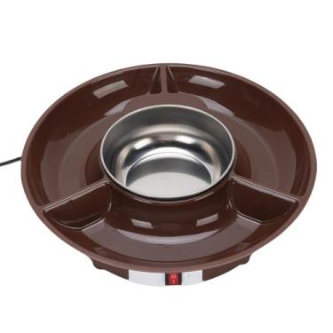 Imagem de Haofy Pote de Fondue Elétrico Com 2 Potes, Chocolate Com Chocolate Com Chocolate que Derretendo Chocolate que Aquece para Mergulhar Panela Elétrica (Plugue da UE 220V)