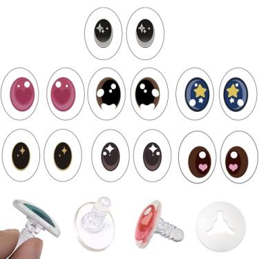 Imagem de 14 peças de olhos de segurança para confecção de bonecas de bicho de pelúcia com arruela Olho Amigurumi para artesanato em crochê, olhos de boneca, crochê para decorações de artesanato