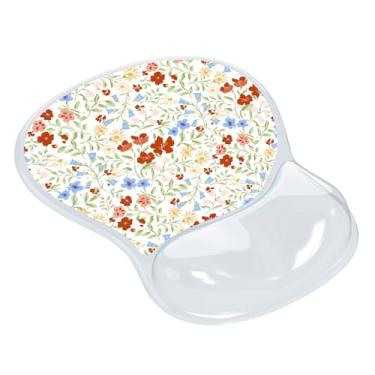 Imagem de AUPET Mouse pad ergonômico com suporte de pulso em gel – Tapete de mouse antiderrapante com almofada de gel de memória confortável – Alivia a dor no pulso – Padrão de designer para escritório em casa