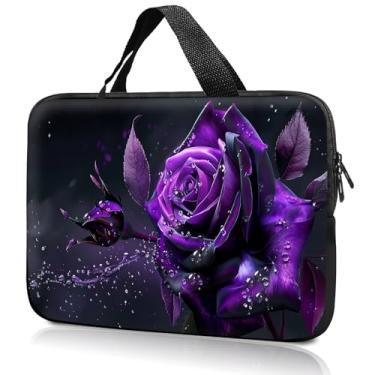 Imagem de Bolsa para laptop de 14 polegadas e 38 cm, bolsa para computador, 36 cm e 39 cm, capa compatível com Dell, Lenovo, Toshiba HP, Asus Notebook Messenger - Rosa roxa