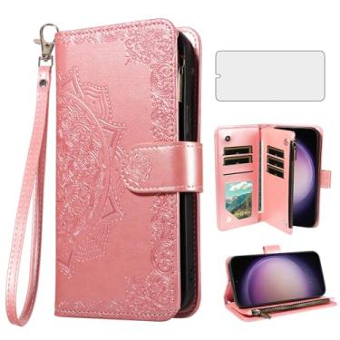 Imagem de Asuwish Capa de telefone para Samsung Galaxy S23 5G capa carteira celular com protetor de tela de vidro temperado e flor flip porta-cartão de crédito suporte suporte S 23 23S GS23 G5 SM-S911U 6,1