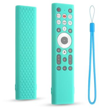 Imagem de DUOLAXMENG Capa de silicone compatível com controle remoto de TV inteligente Hisense U7 U8 U9 Series Erf6a80v Erf6a80v com cordão (menta)
