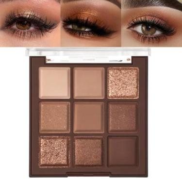 Imagem de Paleta de sombras de olhos FLYEEO Neutral Brown Rose Gold 9 cores