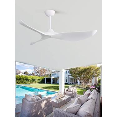 Imagem de Sofucor Ventilador de teto sem luz, ventilador de teto moderno de 52 polegadas de baixo perfil embutido com controle remoto para interior casa de fazenda quarto sala de estar pátio ao ar livre varanda