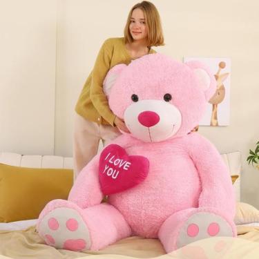 Imagem de Ursinho de pelúcia Tezituor 150 cm com coração para crianças