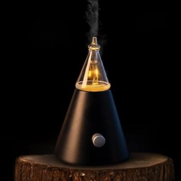 Imagem de USMLMOOT Babel Tower Nebulizador de aroma – Difusor de óleo essencial sem água com madeira e vidro, tecnologia de ar frio de nível profissional, super silencioso, sem água, sem calor, sem plástico