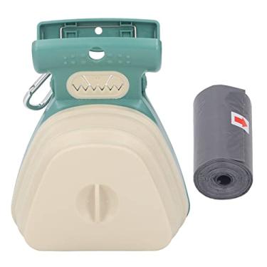 Imagem de Dog Pooper Scooper Handheld Limpador de resíduos sanitários portáteis com saco de lixo para cães pequenos médios grandes plástico 18 x 14,5 cm (Mostarda verde)