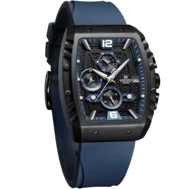 Imagem de Relógio NAVIFORCE Men Quartz NF8025 com pulseira de silicone preta