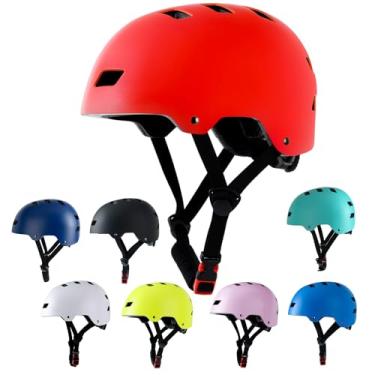 Imagem de Capacete de bicicleta 3 tamanhos para adolescentes, crianças, jovens, adultos, Bavilk capacete de skate ajustável, multiesportivo, ciclismo, patinação, patins, patins em linha, patins para meninas