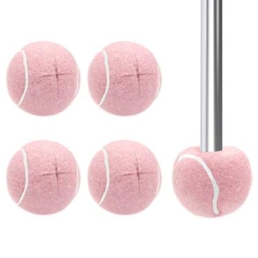 Imagem de SPRING SEAON Bolas de tênis pré-cortadas 4 peças para pernas de andador - Bolas deslizantes universais para andadores dobráveis, acessórios para andadores, pernas de móveis e proteção do chão