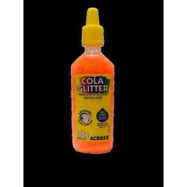 Imagem de Cola com glitter Acrilex laranja 35g