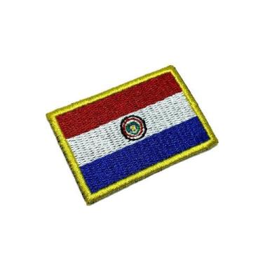 Imagem de BP0047T11 Bandeira Paraguai Patch Bordado Termo Adesivo - BR44