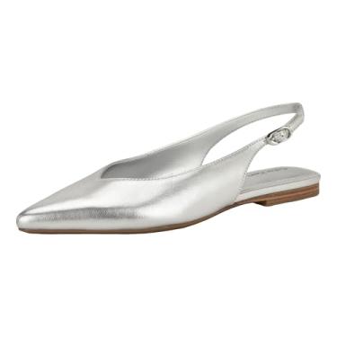 Imagem de Calvin Klein Sapatilha feminina Galiana Ballet, Couro metálico prateado 040, 37