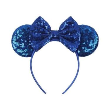 Imagem de Tiara De Orelhas De Rato Com Lantejoulas E Laço Para Meninas Com Pérol