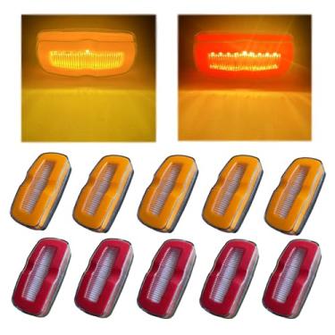 Imagem de LEACHOI LED Trailer Side Marker Running Clearance Signal Lights Camper Exterior Varanda Fechada Exterior Optronics Utilitário Para Caminhões Barco Rv Etc, 10V-30V (Âmbar, Vermelho, 10Ea)