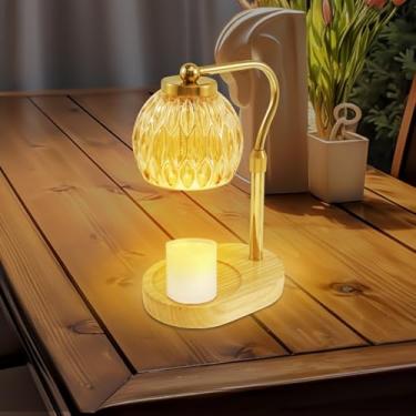 Imagem de Lâmpada de aquecedor de vela, lâmpada elétrica regulável para derreter cera com temporizador, lâmpada de aquecimento de fragrância de altura ajustável, luz de ambiente decorativa para aquecer cera