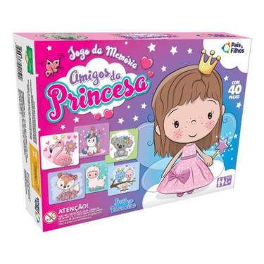 Imagem de Jogo Da Memória Amigos Da Princesa - Madeira Com 40 Peças