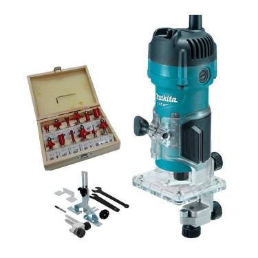 Imagem de Tupia Makita 530W Mt M3700B 220V + Jogo Fresas Madeira 6Mm