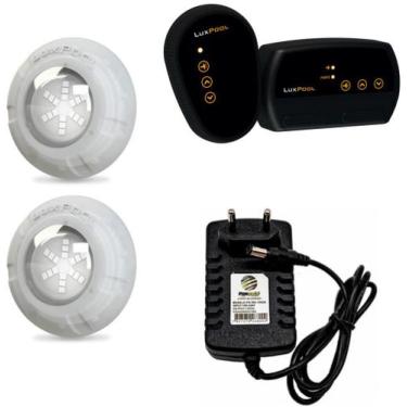 Imagem de Kit 2 led 9w luxpool + fonte 2a + controlador luxpool 72w s/ bomba