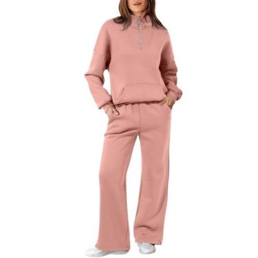 Imagem de Moletom Track Suits Aleumdr para mulheres, algodão, rosa, grande