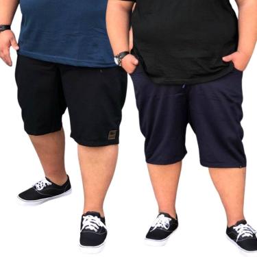 Imagem de Kit 2 Bermudas Masculinas Sarja Brim Colorida - TAM 50 ao 58