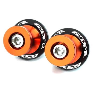 Imagem de BYYINGSUS Acessórios de motocicleta Swingarm 1 par de parafusos compatíveis com GSXR 125/150/600/750/1000 GSX-R Spools Sliders Parafusos de suporte C-N-C M8 (laranja)