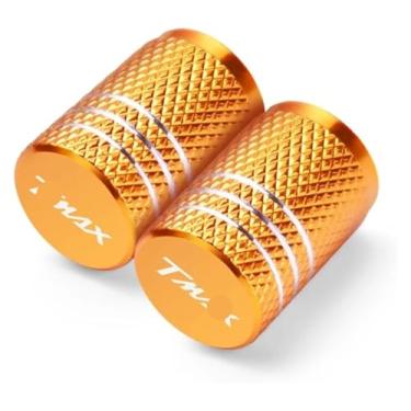 Imagem de Compatível com T-Max 500 TMAX 500 560 TMax 530 Acessórios de motocicleta Tampas de haste de válvula de pneu CNC tampas herméticas à prova de poeira (2 peças douradas)