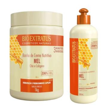 Imagem de Kit Mel finalização capilar 1 Banho de creme 1kg 1 Finalizador 500ml -