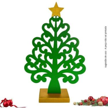 Imagem de Árvore Natal Arabesco Decoração Madeira De Pinus Artesanato - NoBrand,