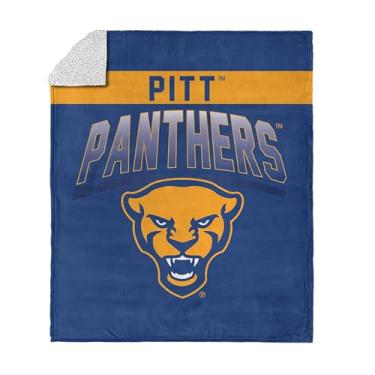 Imagem de Manta de lã de ovelha com toque de seda chanfrada NCAA Pittsburgh Panthers 127 x 152 cm