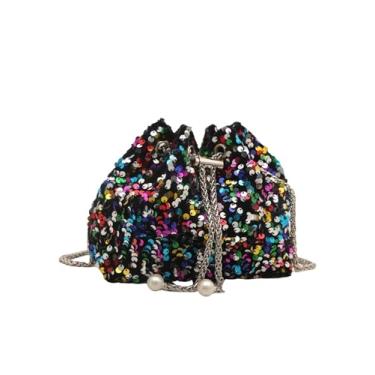 Imagem de MakeMeChic Bolsa tiracolo feminina com cordão de palha e corrente, Multicor, one_size, Macio