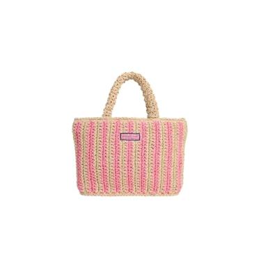 Imagem de vineyard vines Bolsa feminina pequena listrada de palha, Palm Beach, Palm Beach