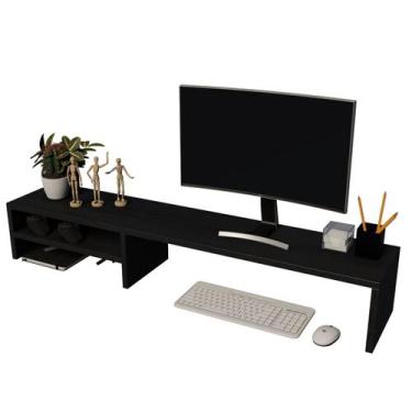 Imagem de Base Monitor Suporte Monitor Gamer Madeira Organizador Mesa Tela Escri