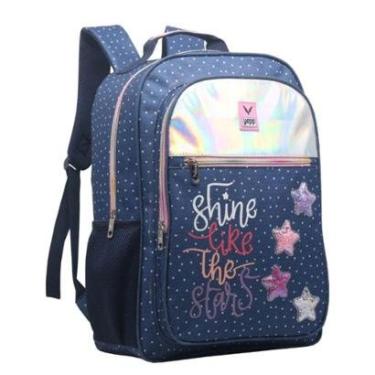 Imagem de Mochila Costas Feminina Juvenil Shine Bright Holográfica Escolar Faculdade Bolsa Yepp-Feminino