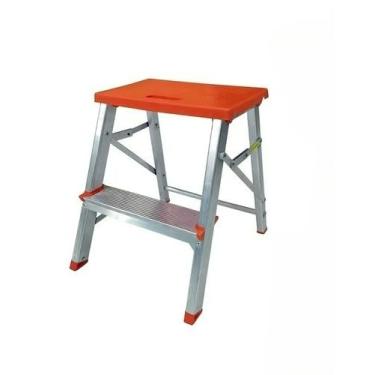 Imagem de Banqueta 2 Em 1 De AlumíNio DobráVel - Banqueta E De 2 Degraus, Leve E Antiderrapante Para Cozinha E Casa