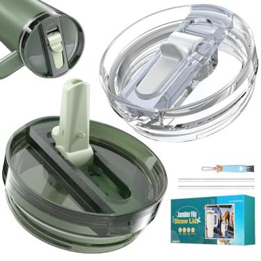 Imagem de Tampa flip de canudo de 1,134 g para copo Stanley, tampa de substituição à prova de vazamento com tampa de palha, tampa à prova de derramamento para caneca de viagem Stanley