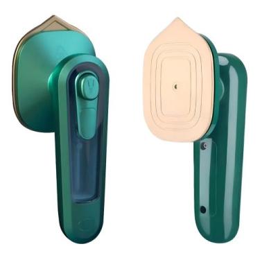Imagem de Mini Ferro De Passar Roupa A Vapor Para Viagem Bivolt Cor Verde-escuro