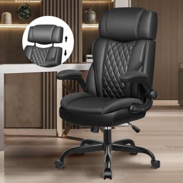 Imagem de Cadeira de escritório BestGlory Ergonomic Leather Flip-Up Arms