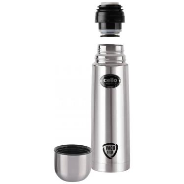 Imagem de Garrafa Térmica para Água 1L em Aço Inoxidável com Tampa Exclusiva Que Pode Ser Como Copo, Cello, Prata