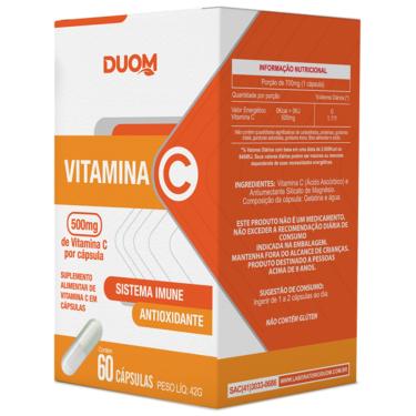 Imagem de VITAMINA C 500MG SISTEMA IMUNE ANTIOXIDANTE 1 AO DIA - DUOM