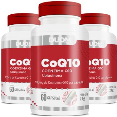 Imagem de COMBO 3 COENZIMA COQ10 UBIQUINONA 100MG 60 CAPS CADA TOTAL 180 CAPS - DUOM