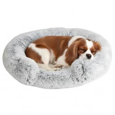 Imagem de Rkrouco Cama de cachorro fofa, calmante, para cães grandes, aquecendo, redondo, pequeno, médio, para animais de estimação, colchão aconchegante para gatos, canil, canil, gatinhos, tapete de dormir (M