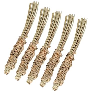 Imagem de GLOGLOW Brinquedo para Mastigar Ervas Marinhas, Bastões de Mastigar Naturais Tecidos à Mão para Coelhos e Pequenos Animais de Estimação, Promove a Digestão e Protege As Patas (Vara de mascar corda