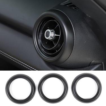 Imagem de Aotumcer Para Mazda MX-5 Acabamento de saída de ar do console central, compatível com Mazda MX-5 A/C 2016-up anel de ventilação tampa interna saída de ar condicionado acessórios de decoração (preto