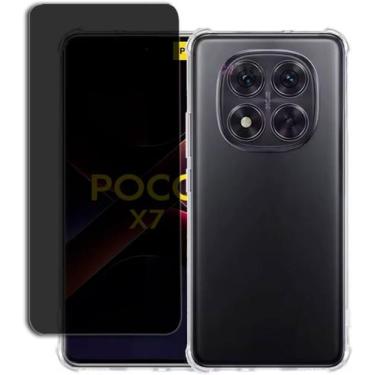 Imagem de Kit Capa Anti Quedas para Xiaomi Poco X7 + Película Protetora Privacid