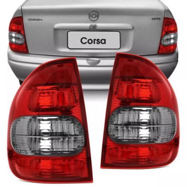 Imagem de Kit Lanterna Traseira Corsa Sedan 2000 2001 2002 2003 2004 2005 2006 2