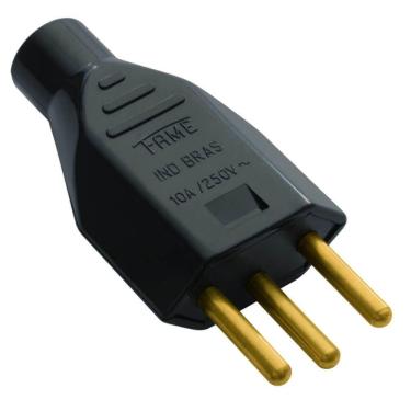 Imagem de Plugue 2p+t 180g Macho 10a Preto - 2142 - Fame Plugue 2p+t 180g Macho Pr 10a 2142 Fame