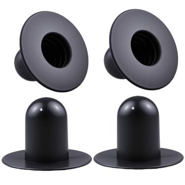 Imagem de Heran Pacote com 4 plugues de parede para filtro de bomba de piscina, versão longa, plugues de substituição de material TPE para piscinas acima do solo compatíveis com Intex e Bestway (preto)