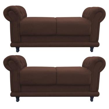 Imagem de Kit 02 Recamier Barcelona Suede Marrom